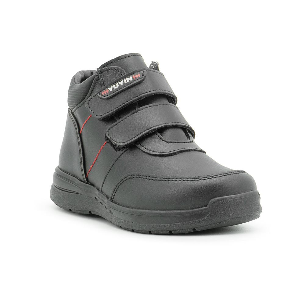 Foto 5 pulgar | Zapato Bota Escolar Para Niño Yuyin Piel Puntera Protección Negro