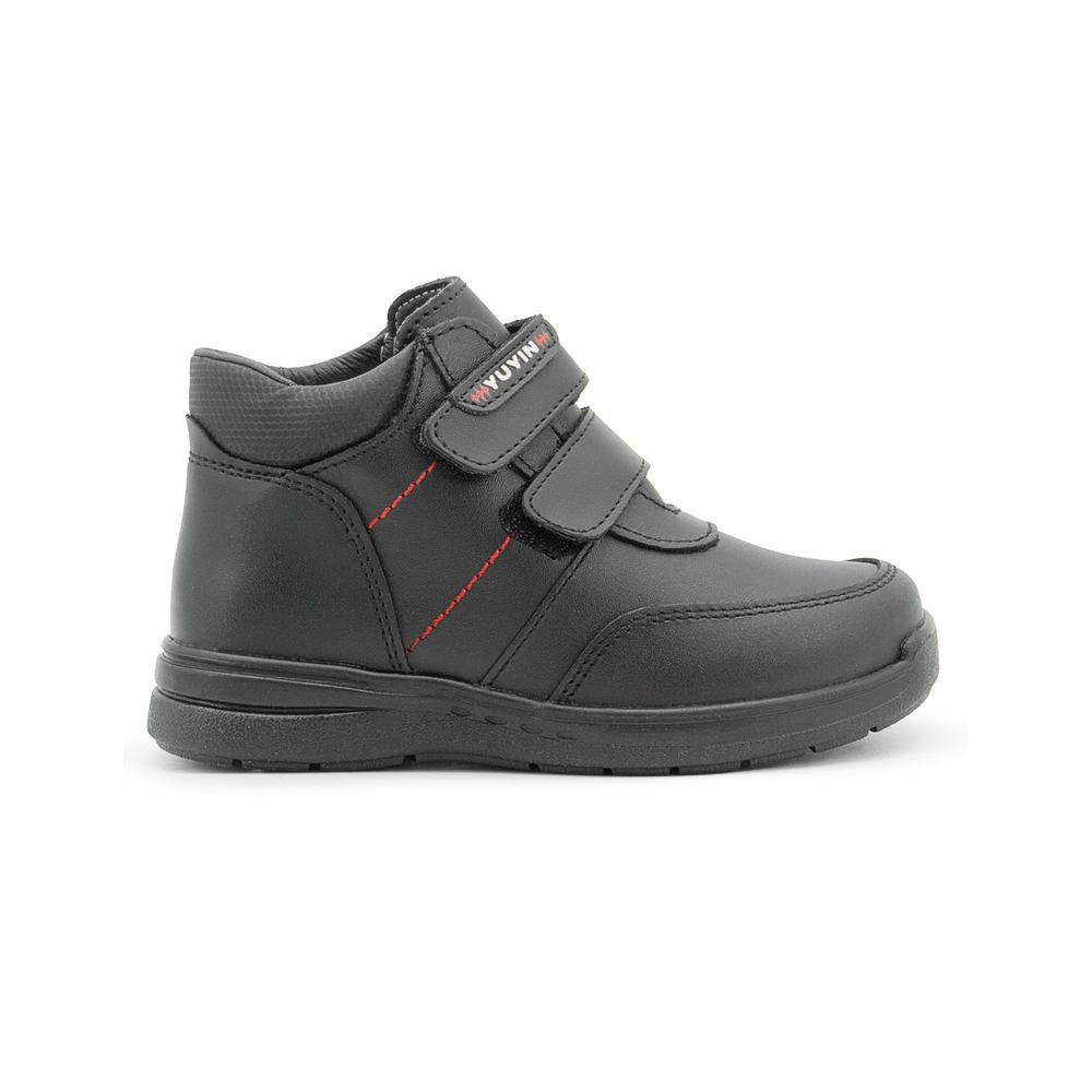 Foto 7 pulgar | Zapato Bota Escolar Para Niño Yuyin Piel Puntera Protección Negro