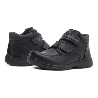 Foto 2 | Bota Escolar Yuyin Niño Antiderrapante 100% Piel Negro Negro
