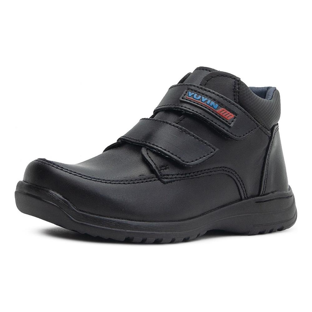 Foto 4 pulgar | Bota Escolar Yuyin Niño Antiderrapante 100% Piel Negro Negro