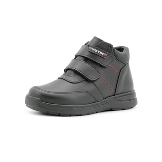 Foto 3 | Zapato Escolar Para Niño Bota Doble Velcro Antiderrapante Negro