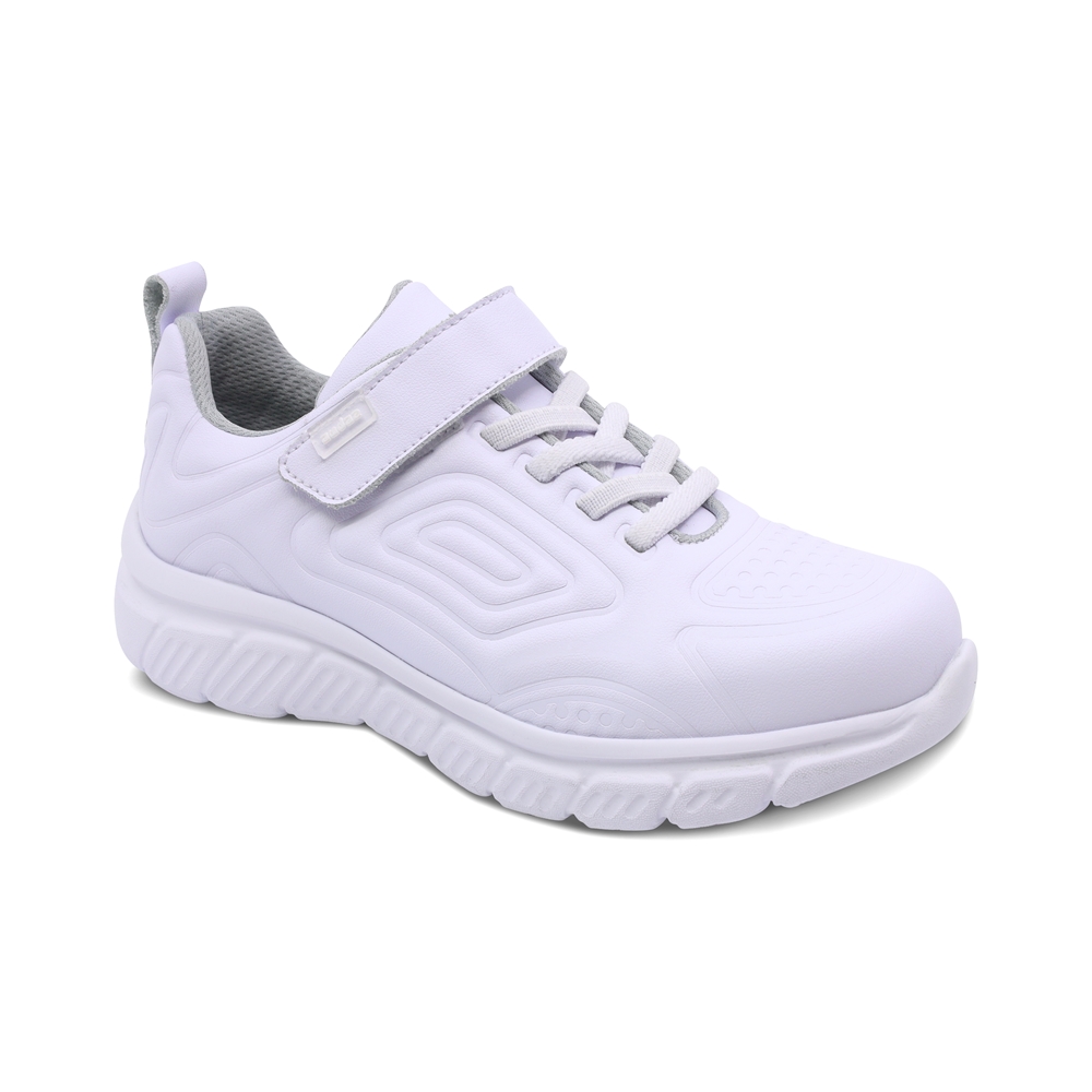 Foto 2 pulgar | Tenis Escolar Audaz Para Niño En Piel Blanco Balú Con Diseño Texturizado