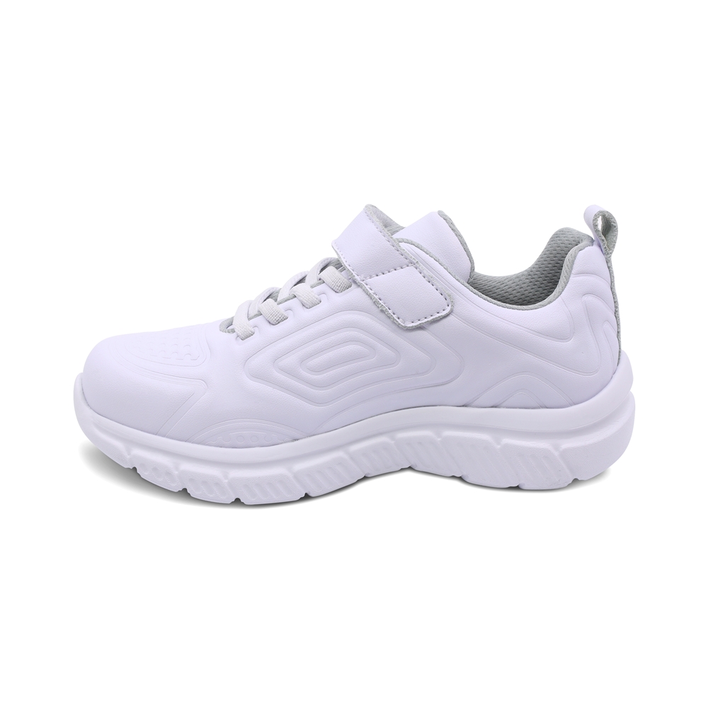 Foto 6 | Tenis Escolar Audaz Para Niño En Piel Blanco Balú Con Diseño Texturizado