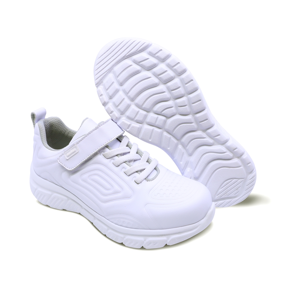 Foto 8 pulgar | Tenis Escolar Audaz Para Niño En Piel Blanco Balú Con Diseño Texturizado
