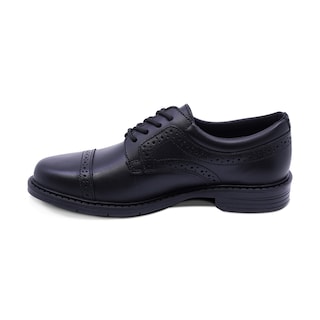 Foto 6 | Zapato Escolar Audaz Para Niño De Piel Negro Adams Con Diseño Perforado