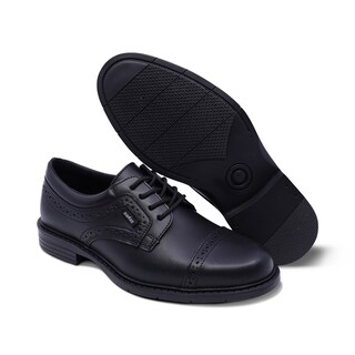 Foto 7 | Zapato Escolar Audaz Para Niño De Piel Negro Adams Con Diseño Perforado