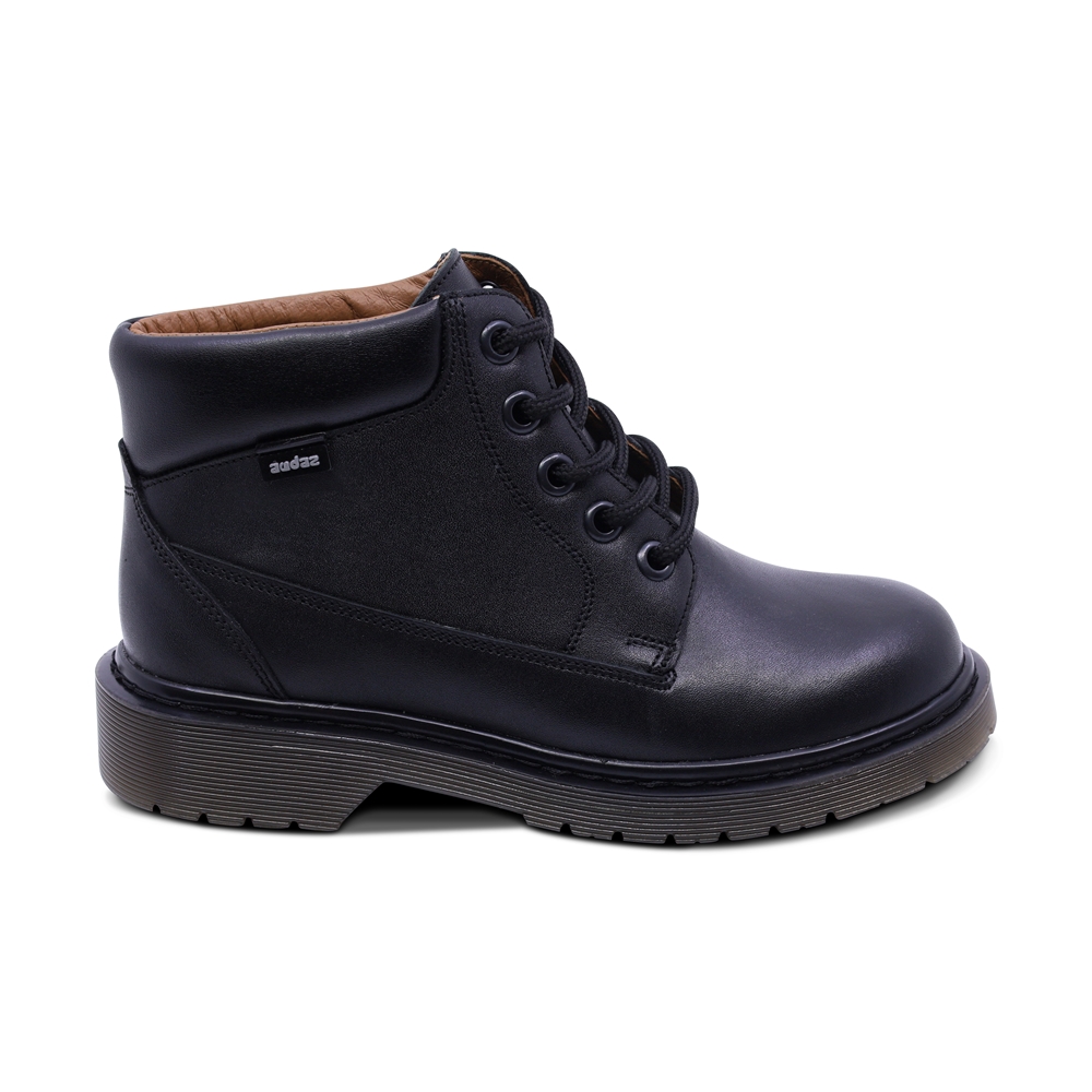 Foto 4 pulgar | Bota Escolar Audaz Para Niño De Piel Negro Martín Con Agujetas