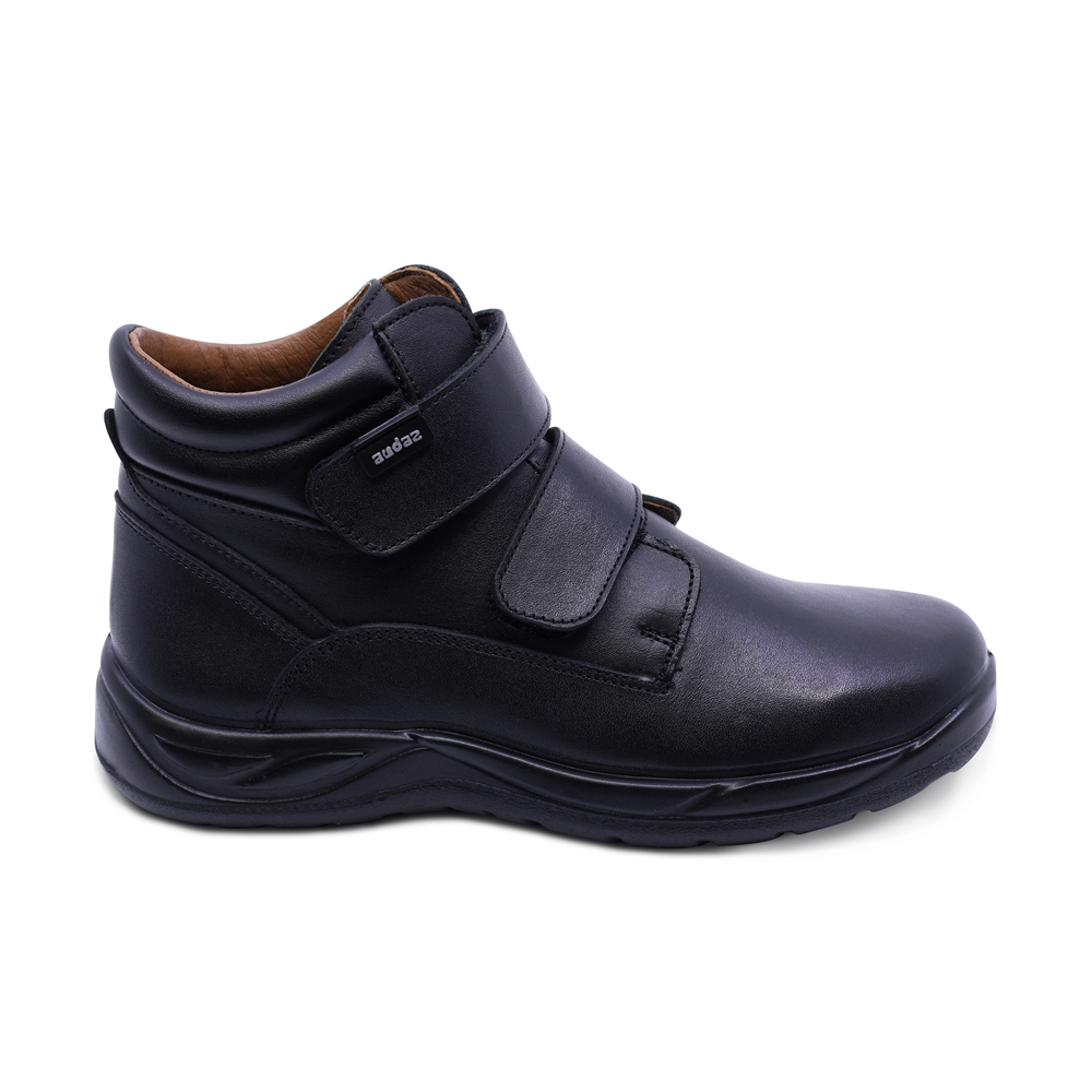 Foto 3 | Bota Escolar Audaz Para Niño De Piel Negro Tadeo Con Doble Tira De Contacto