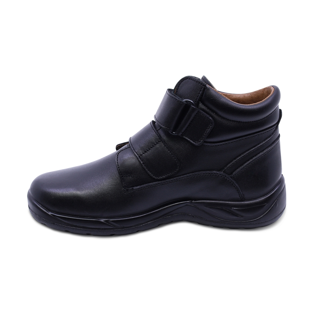 Foto 7 pulgar | Bota Escolar Audaz Para Niño De Piel Negro Tadeo Con Doble Tira De Contacto