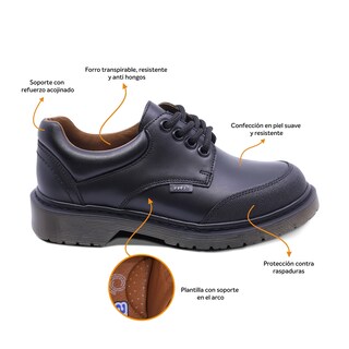 Foto 2 | Zapato Escolar Audaz Para Niño De Piel Negro Martín Puntera Antirraspaduras