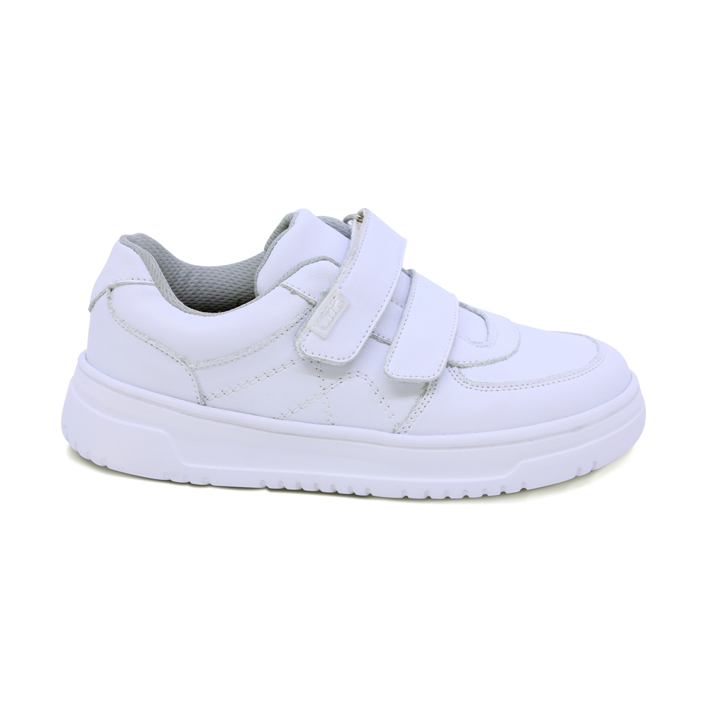 Foto 4 pulgar | Tenis Escolar Audaz Para Niño En Piel Blanco Raptor Con Doble Tira De Contacto