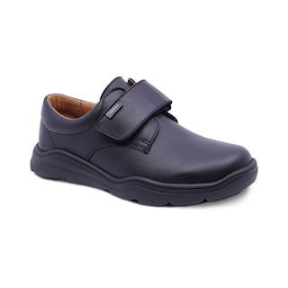 Foto 1 | Zapato Escolar Audaz Para Niño De Piel En Negro Pilatus Con Tira De Contacto