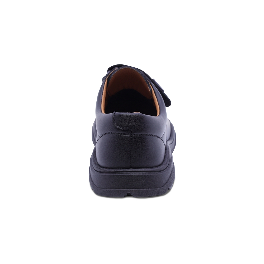 Foto 6 pulgar | Zapato Escolar Audaz Para Niño De Piel En Negro Pilatus Con Tira De Contacto