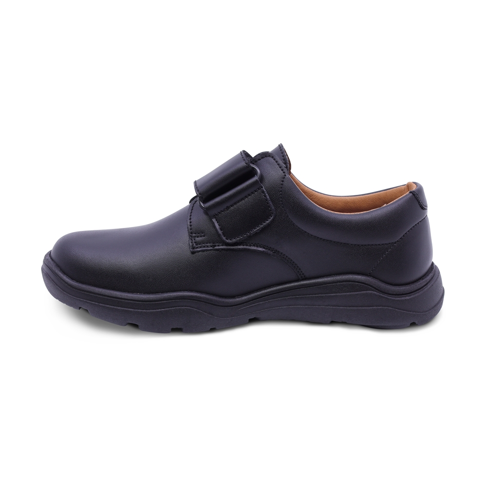 Foto 7 pulgar | Zapato Escolar Audaz Para Niño De Piel En Negro Pilatus Con Tira De Contacto