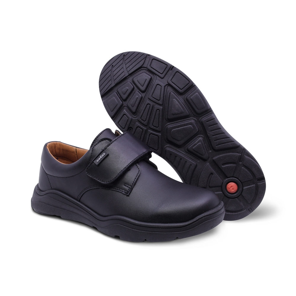 Foto 8 pulgar | Zapato Escolar Audaz Para Niño De Piel En Negro Pilatus Con Tira De Contacto