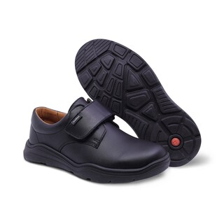 Foto 7 | Zapato Escolar Audaz Para Niño De Piel En Negro Pilatus Con Tira De Contacto