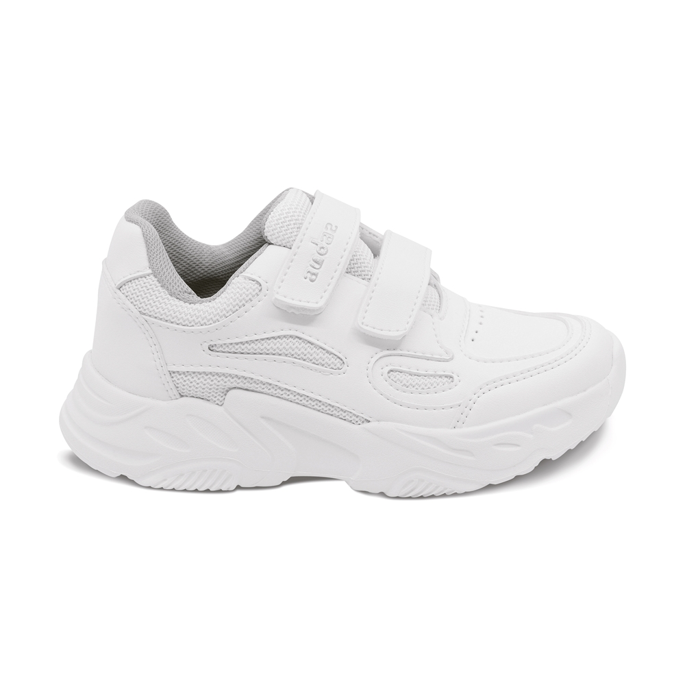 Foto 4 pulgar | Tenis Escolar Audaz Para Niño Sintético Blanco Alien Con Doble Tira De Contacto