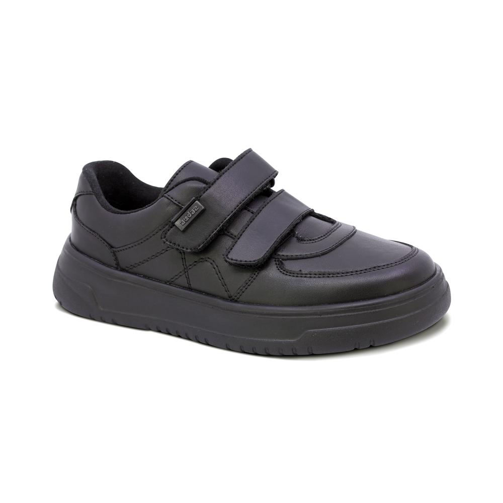 Foto 2 pulgar | Tenis Escolar Audaz Para Niño En Piel Negro Raptor Con Doble Tira De Contacto