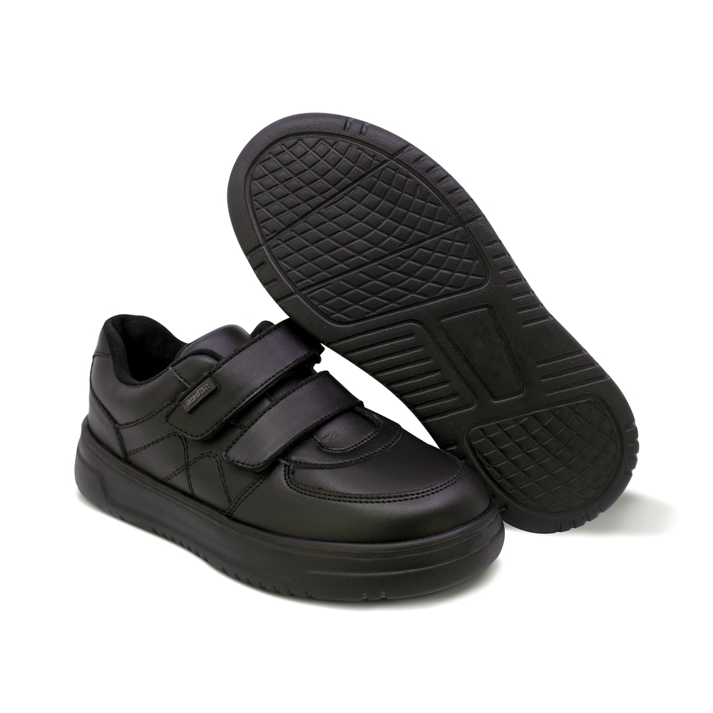 Foto 8 pulgar | Tenis Escolar Audaz Para Niño En Piel Negro Raptor Con Doble Tira De Contacto