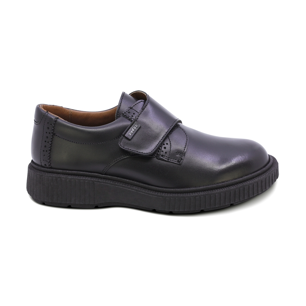 Foto 4 pulgar | Zapato Escolar Audaz Para Niño De Piel En Negro Igor Con Tira Guresa De Contacto