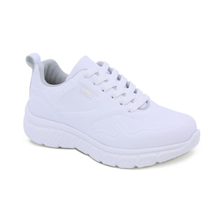 Foto 1 | Tenis Escolar Audaz Para Niño En Piel Blanco Balú Con Diseño Texturizado