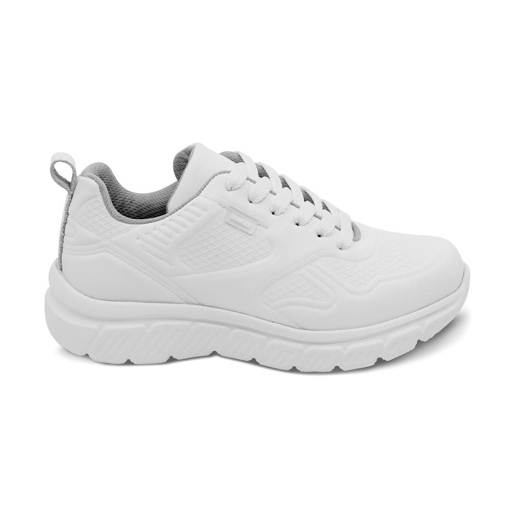 Foto 4 pulgar | Tenis Escolar Audaz Para Niño En Piel Blanco Balú Con Diseño Texturizado