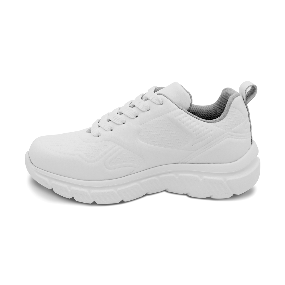 Foto 7 pulgar | Tenis Escolar Audaz Para Niño En Piel Blanco Balú Con Diseño Texturizado