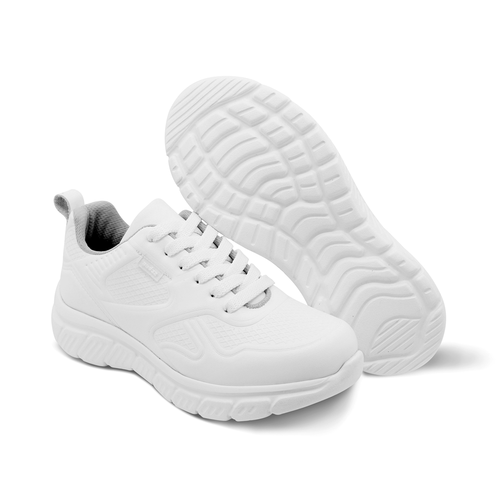 Foto 8 pulgar | Tenis Escolar Audaz Para Niño En Piel Blanco Balú Con Diseño Texturizado