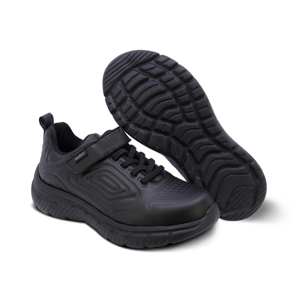 Foto 8 pulgar | Tenis Escolar Audaz Para Niño En Piel Negro Balú Con Diseño Texturizado