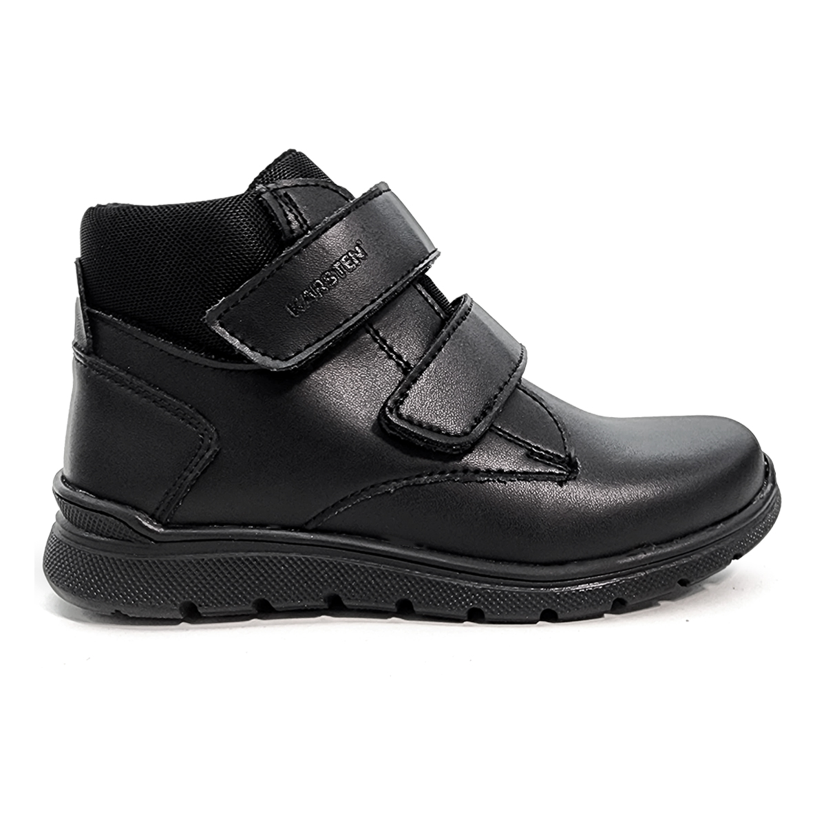 Foto 2 pulgar | Zapato Escolar Karsten Media Bota Piel Negros Para Niño