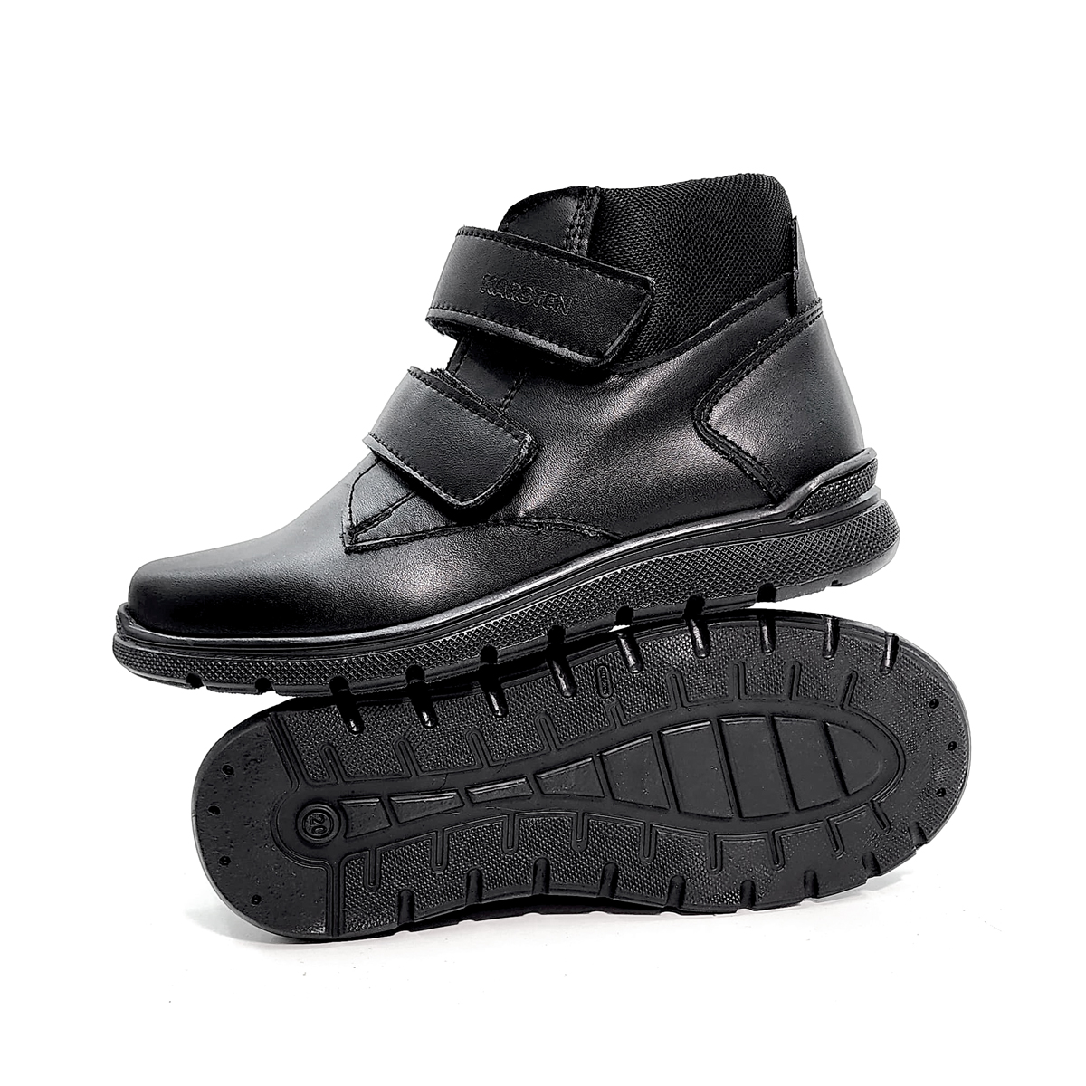 Foto 5 pulgar | Zapato Escolar Karsten Media Bota Piel Negros Para Niño