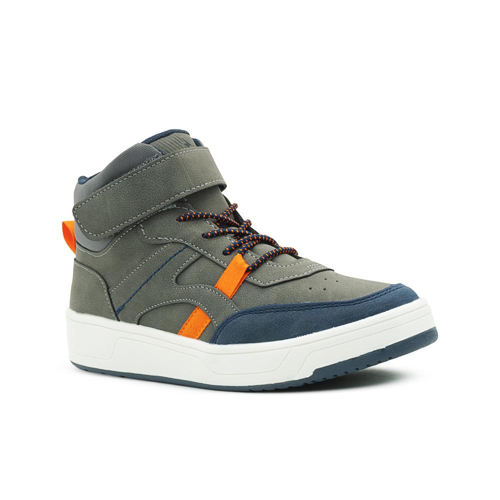 Foto 5 pulgar | Roddyck Niño Tenis Bota Gris Casual Antiderrapante Velcro Gris Oscuro