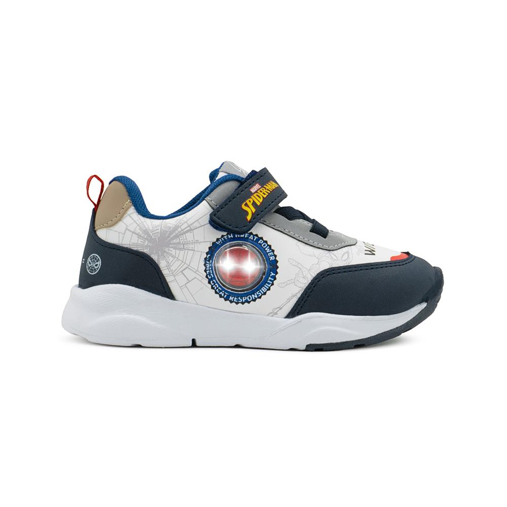 Foto 7 pulgar | Tenis Niño Luces Marvel  Spider Man Antiderrapante 15-21 Blanco