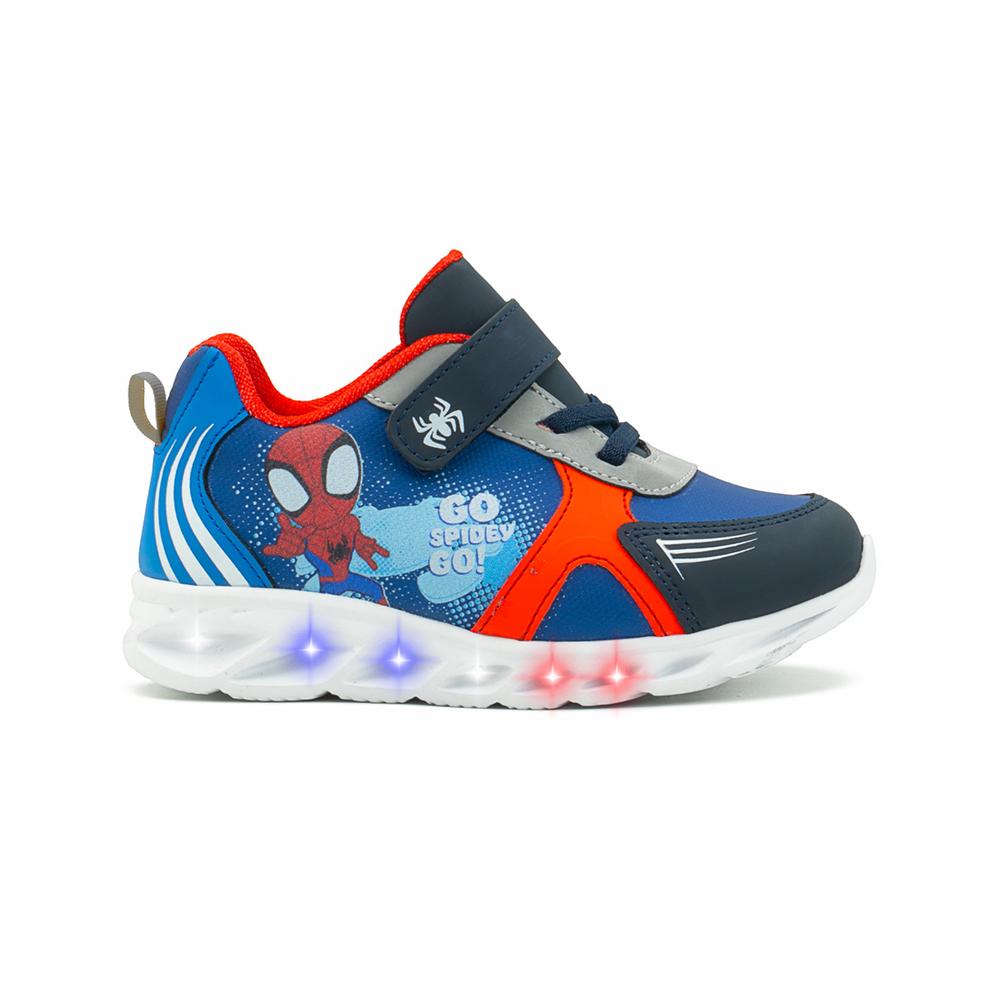 Foto 1 | Tenis Con Luces Tropicana Para Niño Ligero Spiderman Cómodo Azul Marino