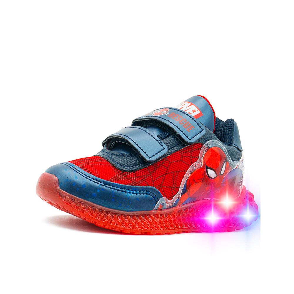 Foto 4 pulgar | Tenis Con Imaginación Para Niños Spider-man Con Luces Casual Azul Marino