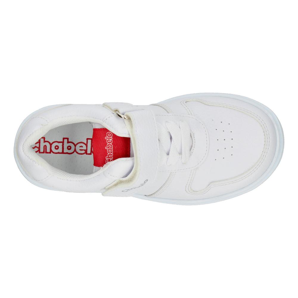 Foto 8 | Tenis Deportivo Escolar Niño Chabelo Color Blanco Lengueta Roja Sports Casual Junior Infantil Blanco