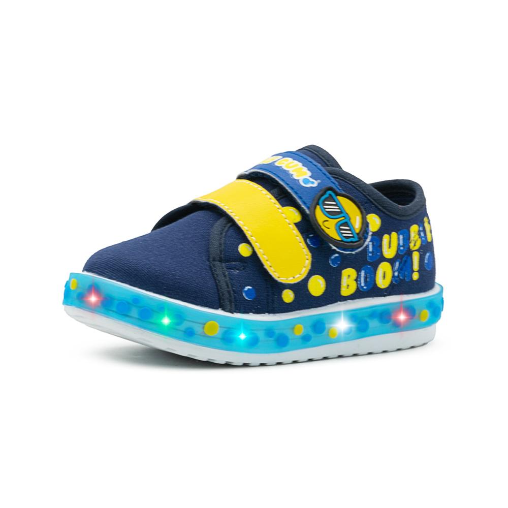 Foto 5 pulgar | Tenis Bubble Gummers Luces Led Casuales Velcro Niño Marino Azul Marino