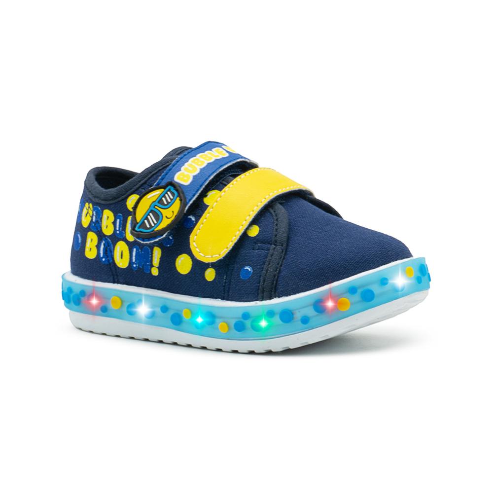 Foto 6 pulgar | Tenis Bubble Gummers Luces Led Casuales Velcro Niño Marino Azul Marino
