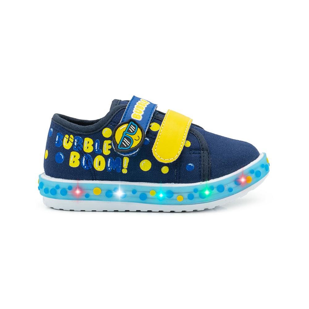 Foto 8 pulgar | Tenis Bubble Gummers Luces Led Casuales Velcro Niño Marino Azul Marino