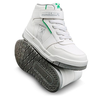 Foto 3 | Tenis Minecraft Creeper Media Bota Blancos Para Niño