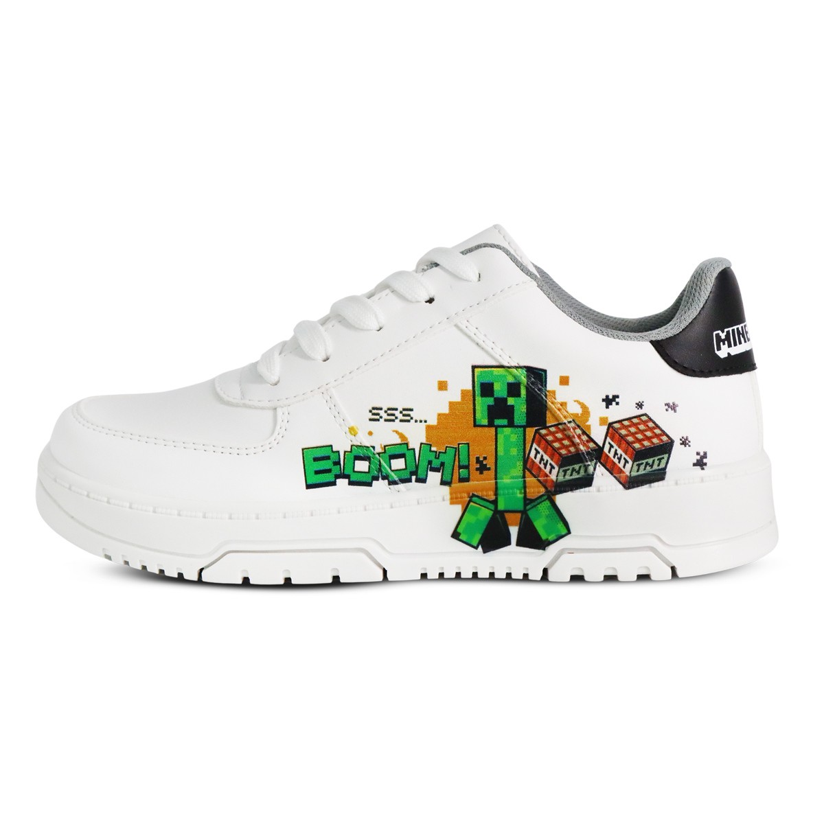 Tenis Minecraft Creeper Tnt Blancos Para Niño