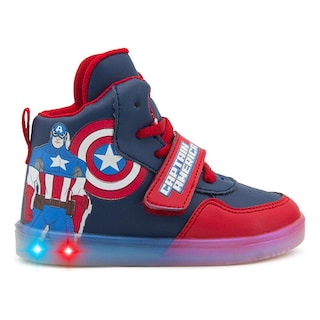 Foto 1 | Tenis Bota Bubble Gummers Niño Capitán America Con Luces Azul Marino