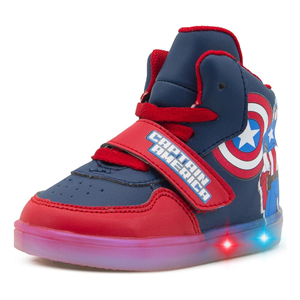 Foto 3 pulgar | Tenis Bota Bubble Gummers Niño Capitán America Con Luces Azul Marino