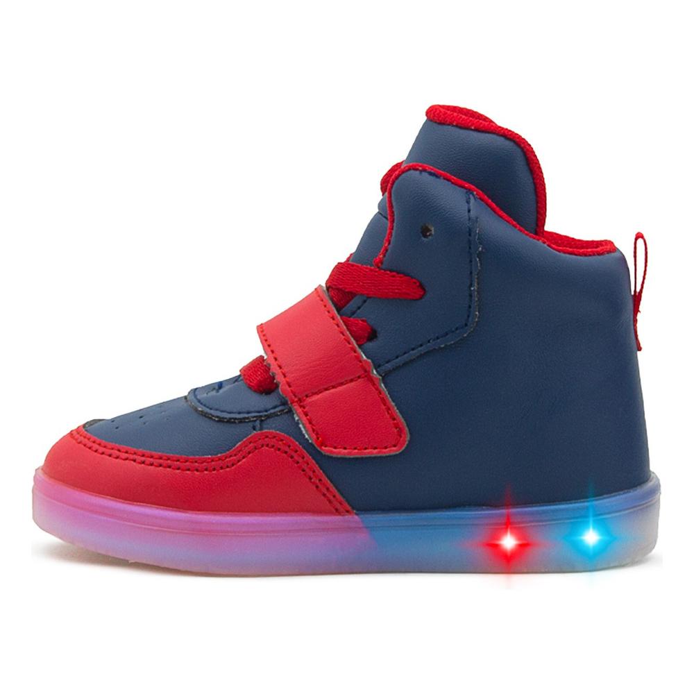 Foto 3 | Tenis Bota Bubble Gummers Niño Capitán America Con Luces Azul Marino