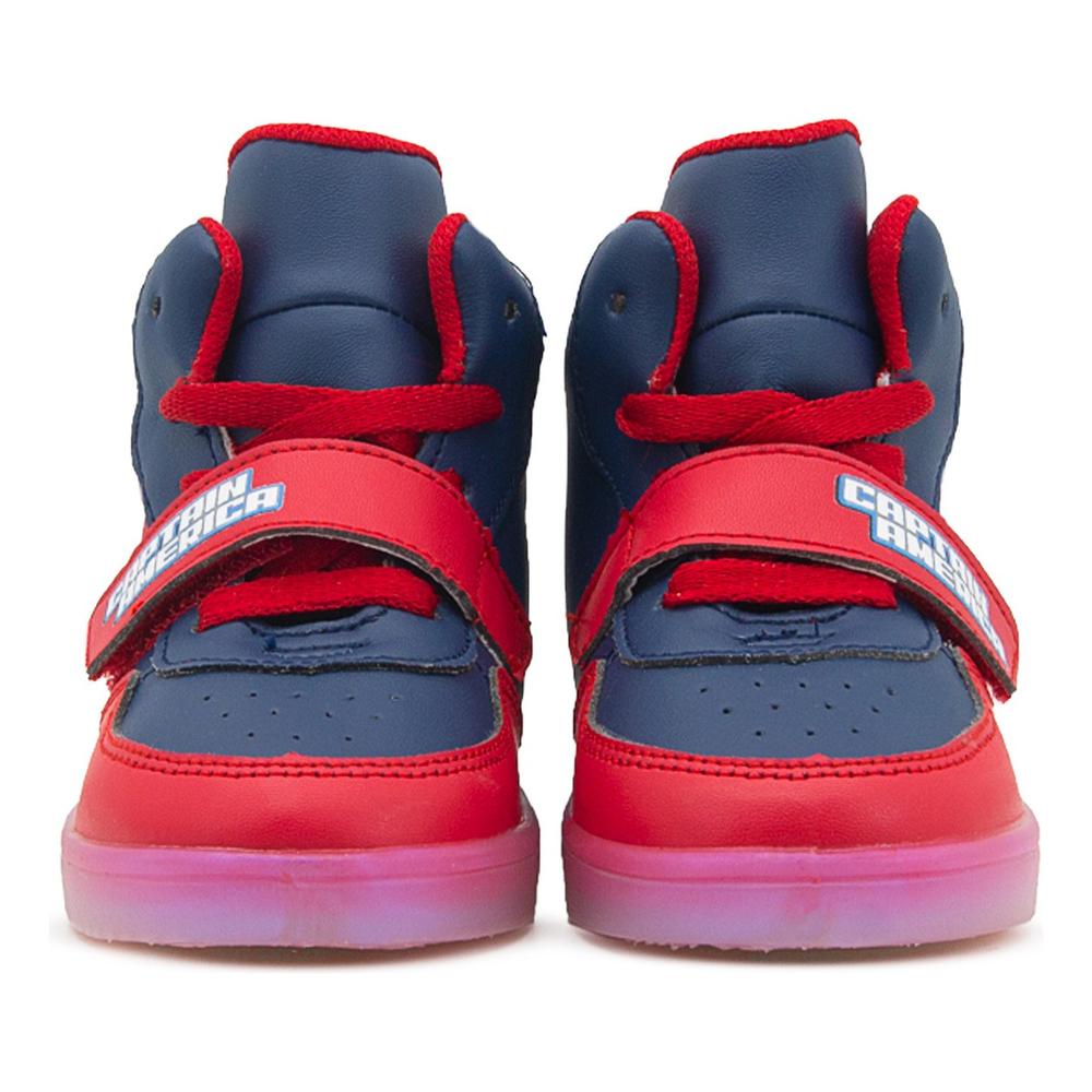 Foto 4 | Tenis Bota Bubble Gummers Niño Capitán America Con Luces Azul Marino