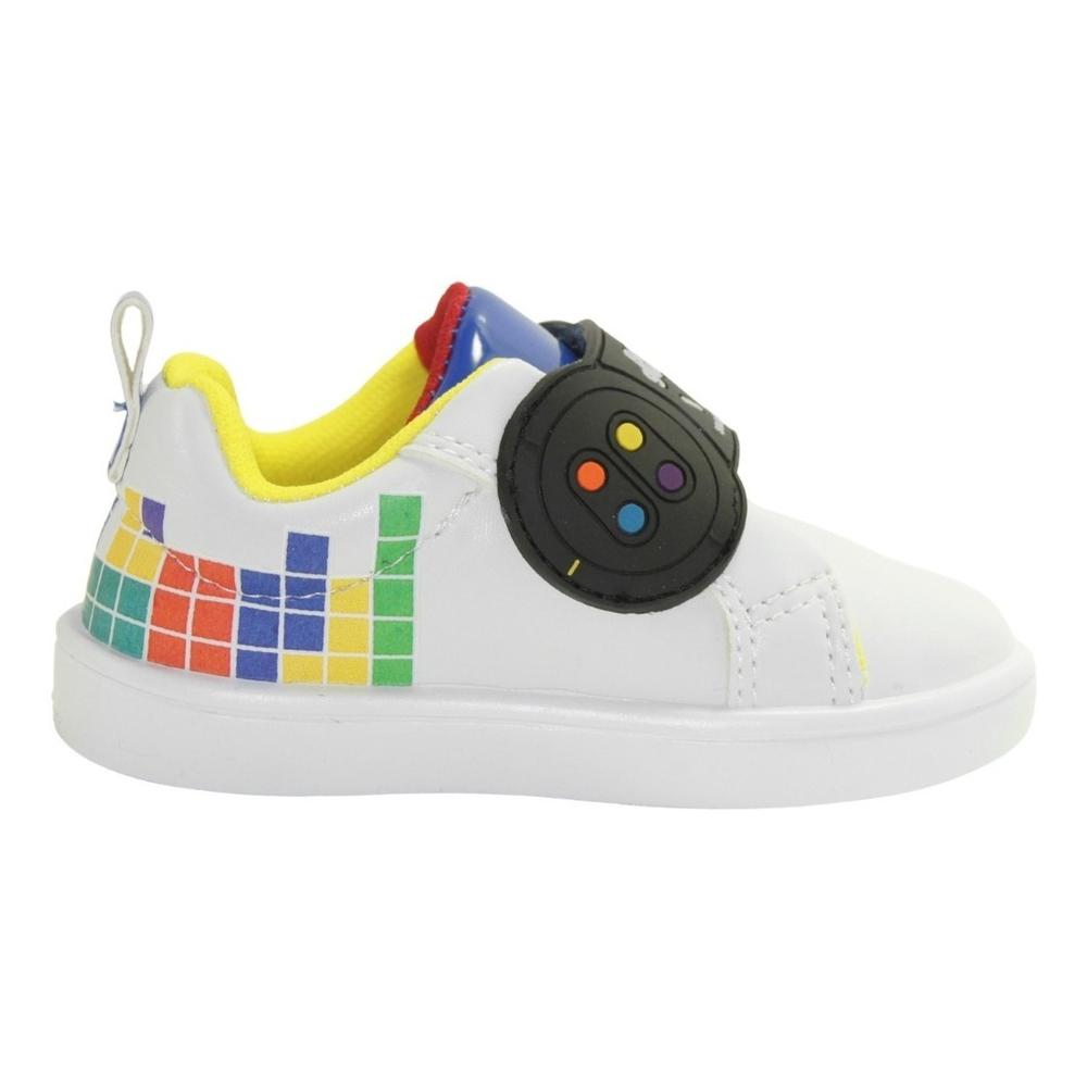 Foto 5 pulgar | Tenis Gamer Velcro Niño Bubble Gummers Mike Bco/rey 14-19 Blanco