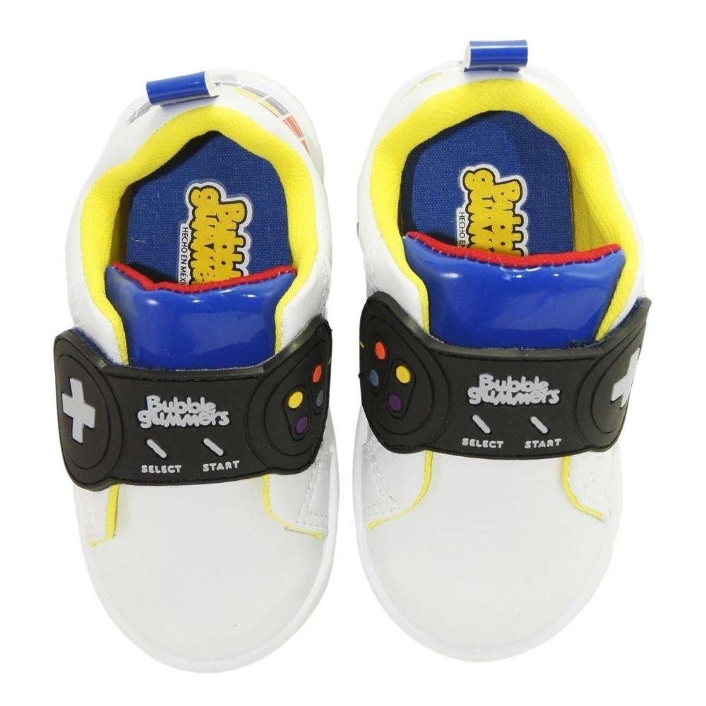 Foto 6 pulgar | Tenis Gamer Velcro Niño Bubble Gummers Mike Bco/rey 14-19 Blanco