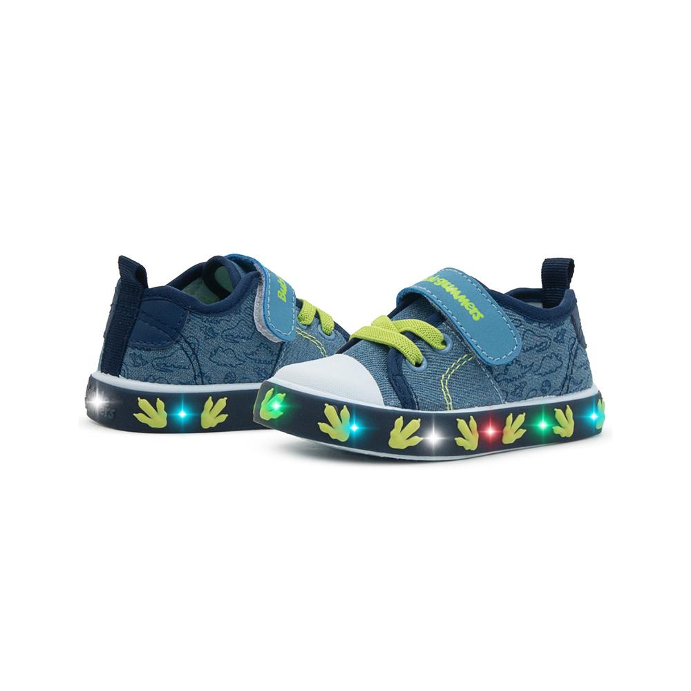 Foto 5 pulgar | Tenis Con Luces Bubble Gummers Para Niño Dinosaurios Azul Marino