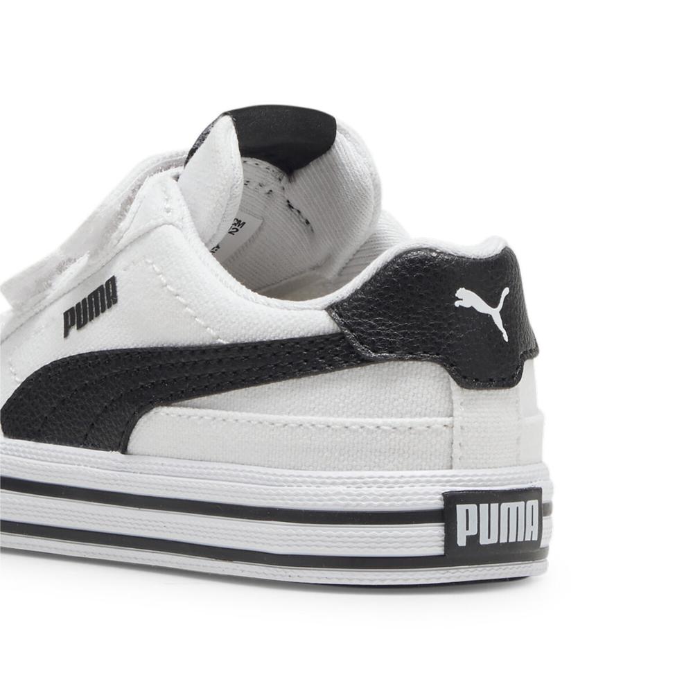 Foto 6 pulgar | Tenis Puma Court Classic Vulc Infantil Para Niño Blanco