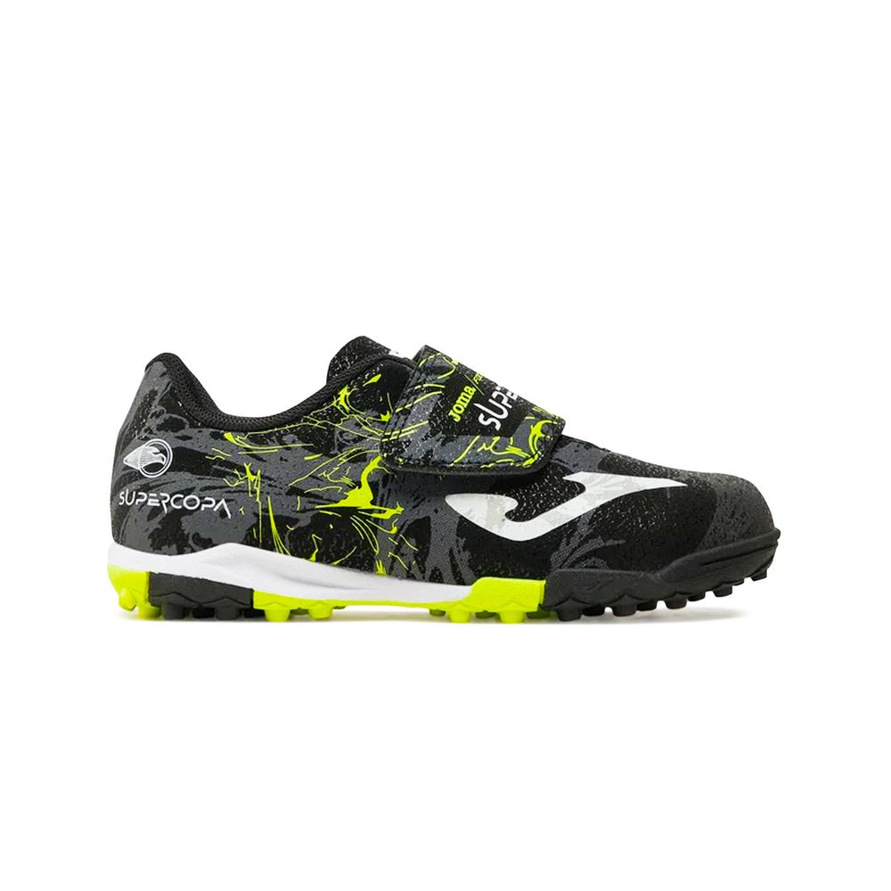 Tenis Futbol Rápido Joma  Juvenil Pasto Sintético Turf Negro Negro